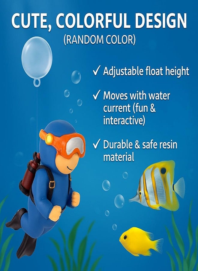 مجموعة مغامرات حوض السمك من قطعتين من VAYINATO® - زينة غواص عائم وحطام غواصة عتيقة (لون عشوائي) - زينة ممتعة لحوض السمك، مصنوعة من الراتنج الآمن، لمحبي أحواض السمك - Image 4